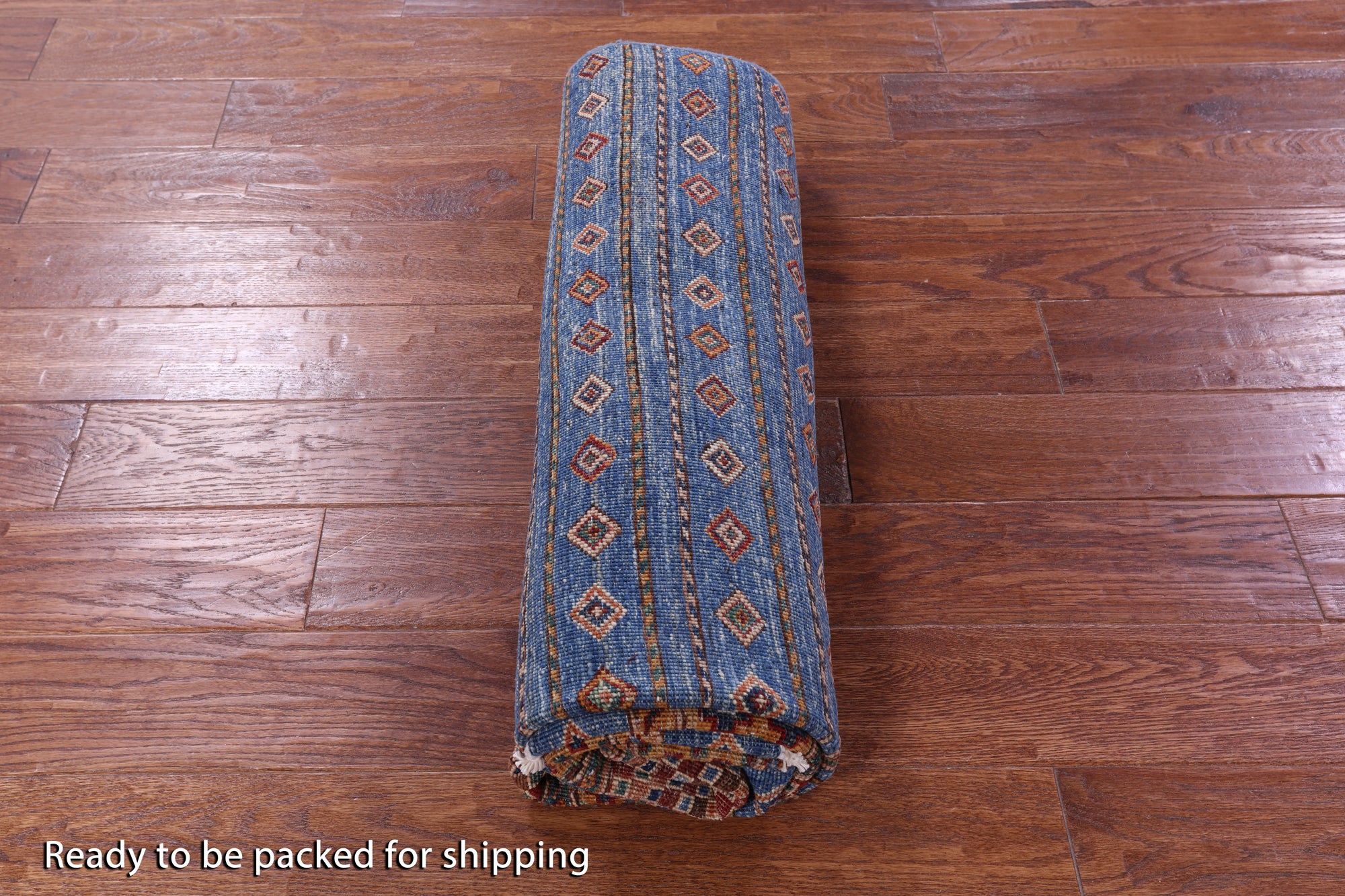 Blue Khorjin Persian Gabbeh Handmade Wool Rug - 5' 0" X 6' 6" - Golden Nile