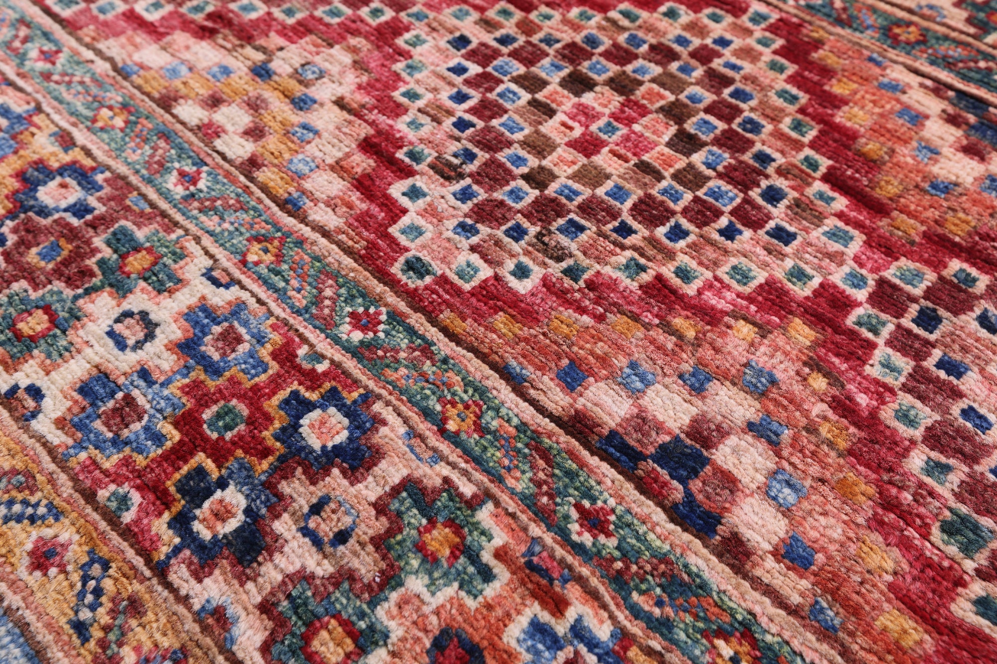 Blue Khorjin Persian Gabbeh Handmade Wool Rug - 5' 0" X 6' 6" - Golden Nile