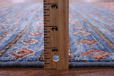 Blue Khorjin Persian Gabbeh Handmade Wool Rug - 5' 0" X 6' 6" - Golden Nile