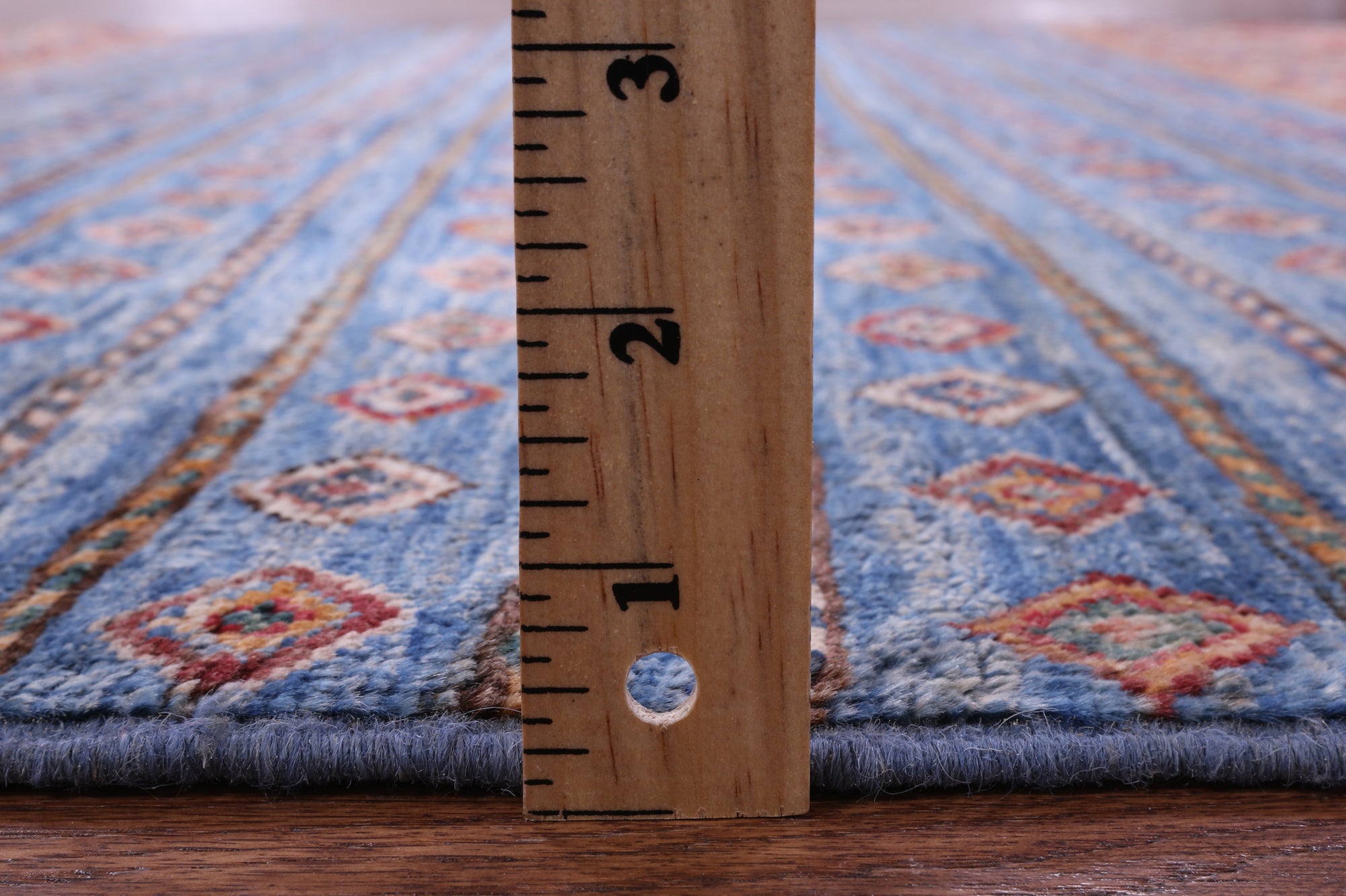 Blue Khorjin Persian Gabbeh Handmade Wool Rug - 5' 0" X 6' 6" - Golden Nile