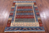 Tribal Persian Gabbeh Handmade Wool Rug - 4' 4" X 5' 9" - Golden Nile