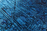 Blue Turkmen Ersari Hand Knotted Wool Rug - 8' 10" X 11' 6" - Golden Nile