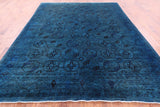 Blue Turkmen Ersari Hand Knotted Wool Rug - 8' 10" X 11' 6" - Golden Nile