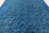 Blue Turkmen Ersari Hand Knotted Wool Rug - 8' 10" X 11' 6" - Golden Nile