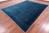 Blue Turkmen Ersari Hand Knotted Wool Rug - 8' 10" X 11' 6" - Golden Nile