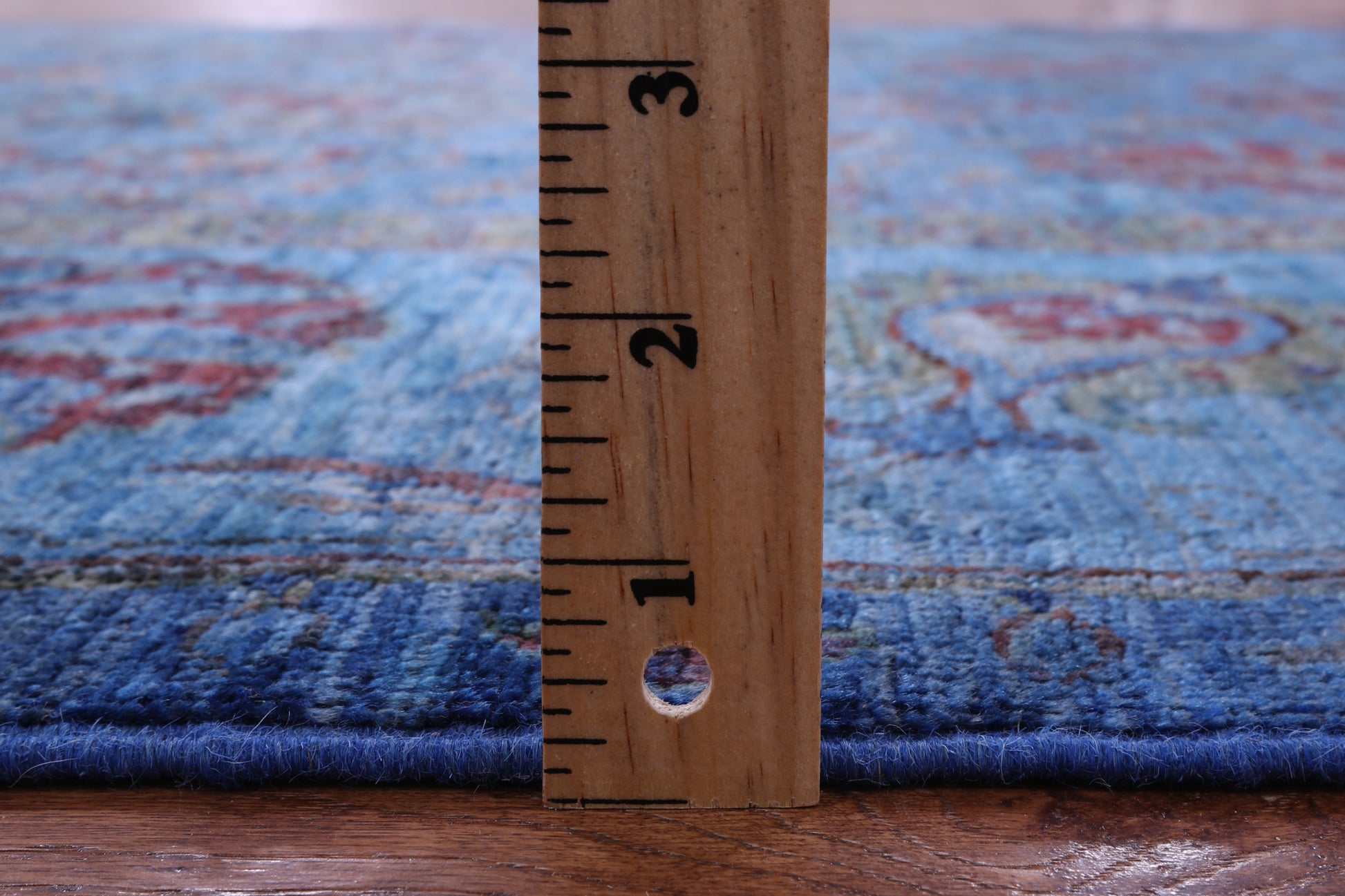 Blue William Morris Hand Knotted Wool Rug - 5' 7" X 8' 1" - Golden Nile