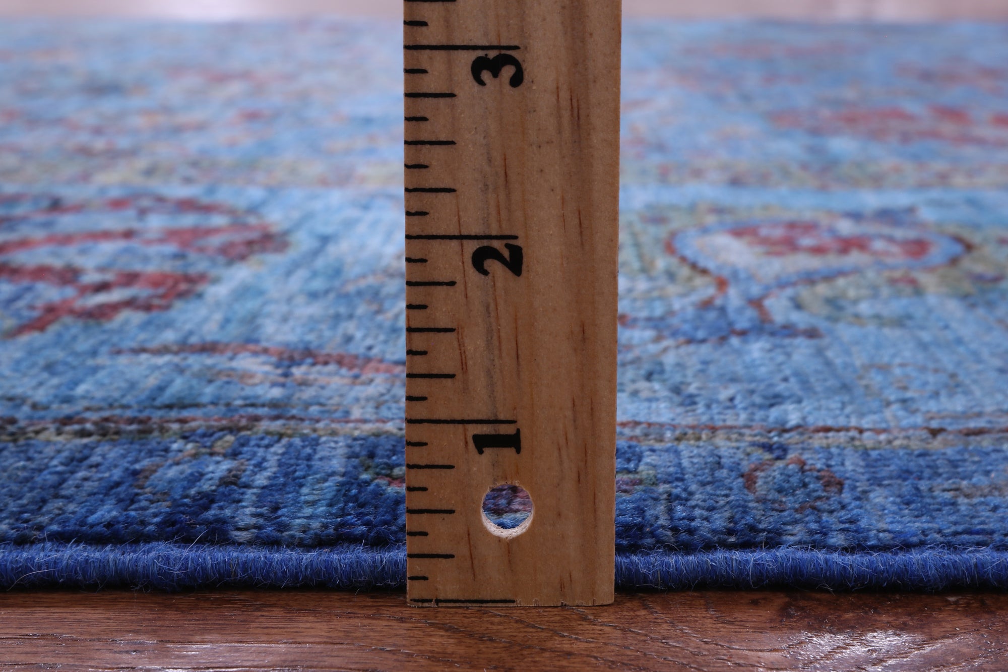 Blue William Morris Hand Knotted Wool Rug - 5' 7" X 8' 1" - Golden Nile