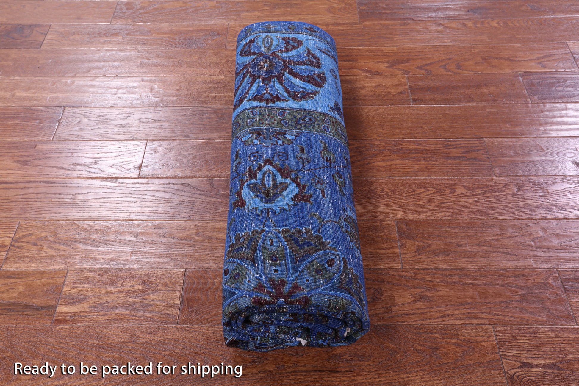 Blue William Morris Hand Knotted Wool Rug - 5' 7" X 8' 1" - Golden Nile