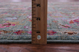 Green Peshawar Hand Knotted Wool Rug - 5' 10" X 7' 10" - Golden Nile