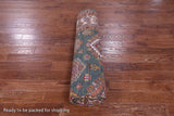 Green Super Kazak Hand Knotted Wool Rug - 9' 0" X 12' 10" - Golden Nile