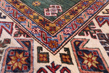 Green Super Kazak Hand Knotted Wool Rug - 9' 0" X 12' 10" - Golden Nile