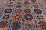 Grey Turkmen Ersari Hand Knotted Wool Rug - 8' 3" X 9' 6" - Golden Nile