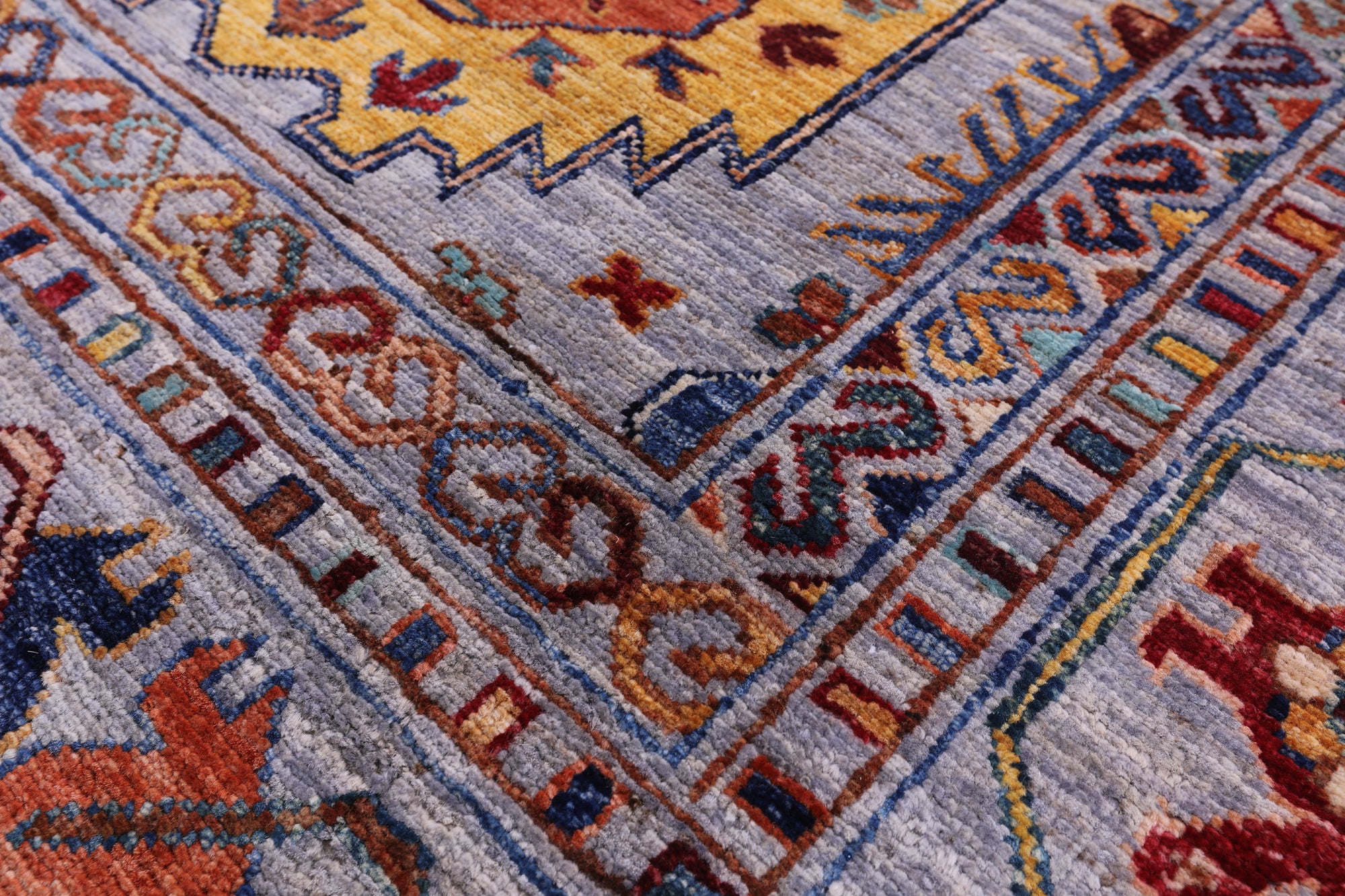 Grey Turkmen Ersari Hand Knotted Wool Rug - 8' 3" X 9' 6" - Golden Nile