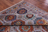 Grey Turkmen Ersari Hand Knotted Wool Rug - 8' 3" X 9' 6" - Golden Nile