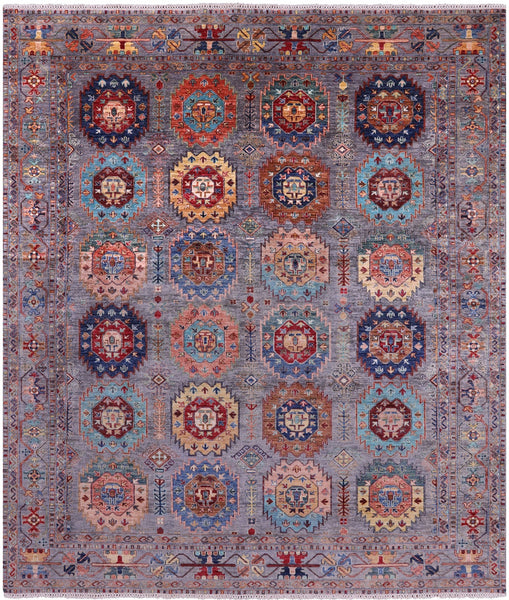 Turkmen Ersari Hand Knotted Wool Rug - 8' 3" X 9' 7" - Golden Nile