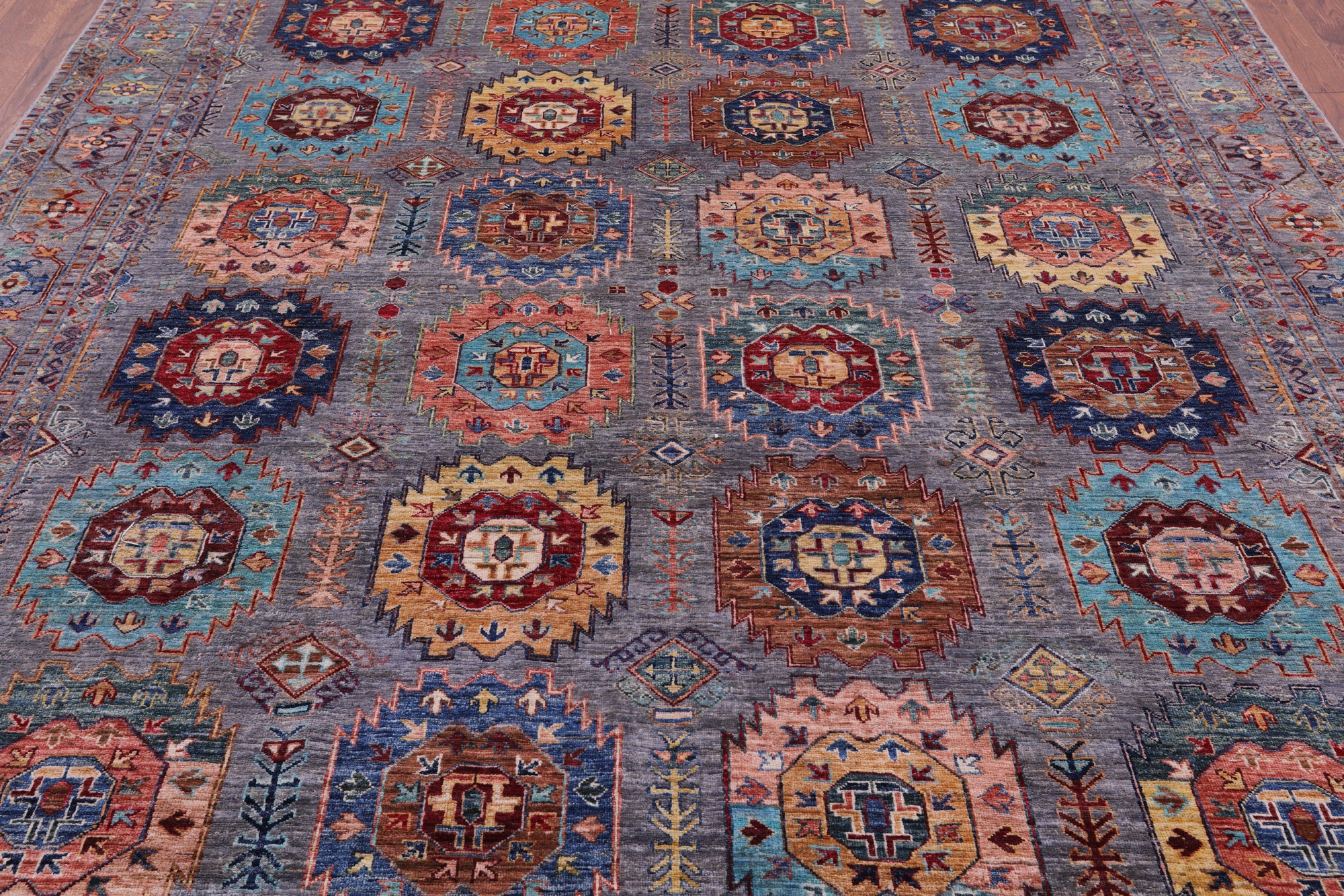 Turkmen Ersari Hand Knotted Wool Rug - 8' 3" X 9' 7" - Golden Nile