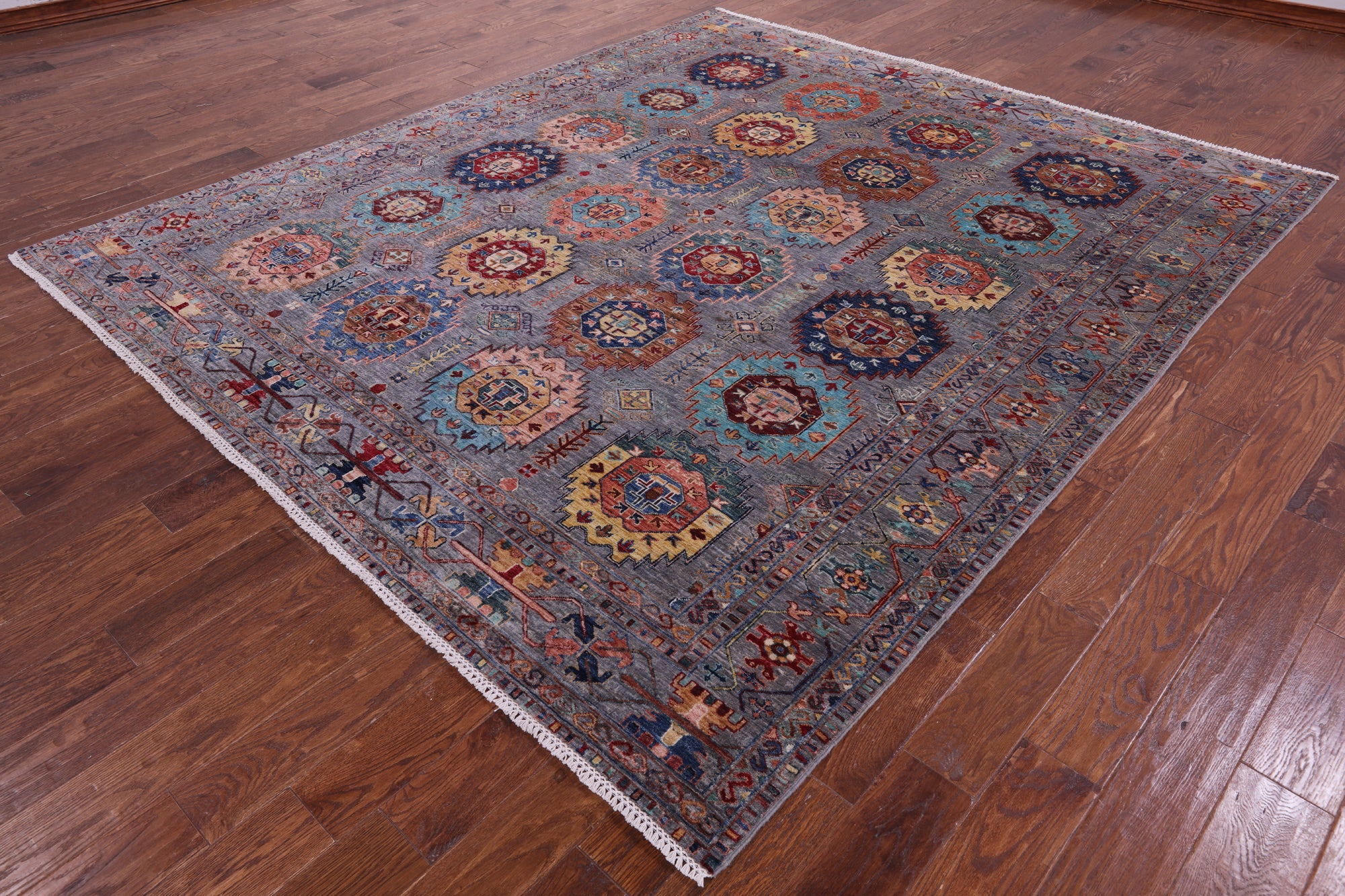 Turkmen Ersari Hand Knotted Wool Rug - 8' 3" X 9' 7" - Golden Nile