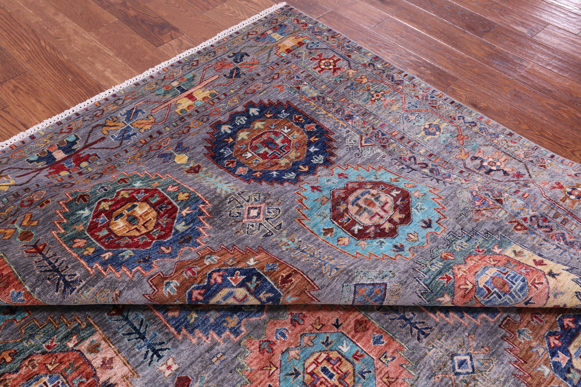Turkmen Ersari Hand Knotted Wool Rug - 8' 3" X 9' 7" - Golden Nile