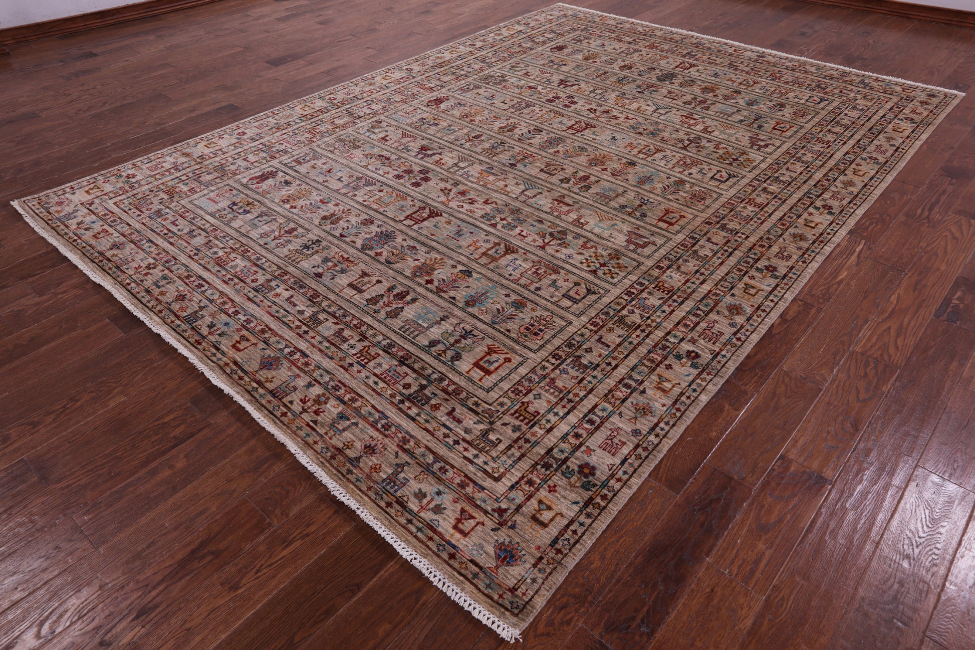 Tribal Persian Gabbeh Hand Knotted Wool Rug - 8' 1" X 11' 5" - Golden Nile