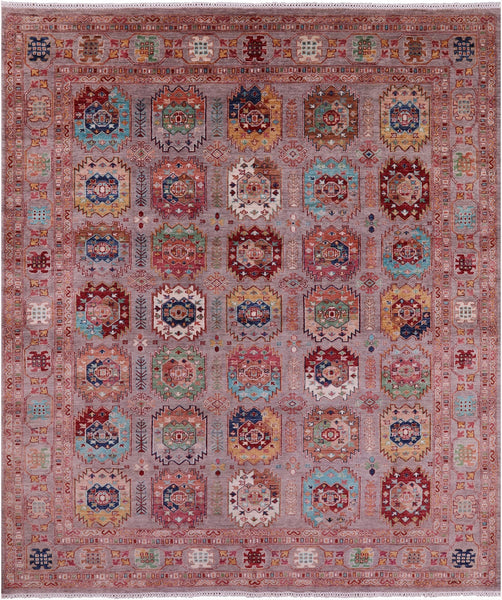 Turkmen Ersari Handmade Wool Rug - 8' 1" X 9' 6" - Golden Nile