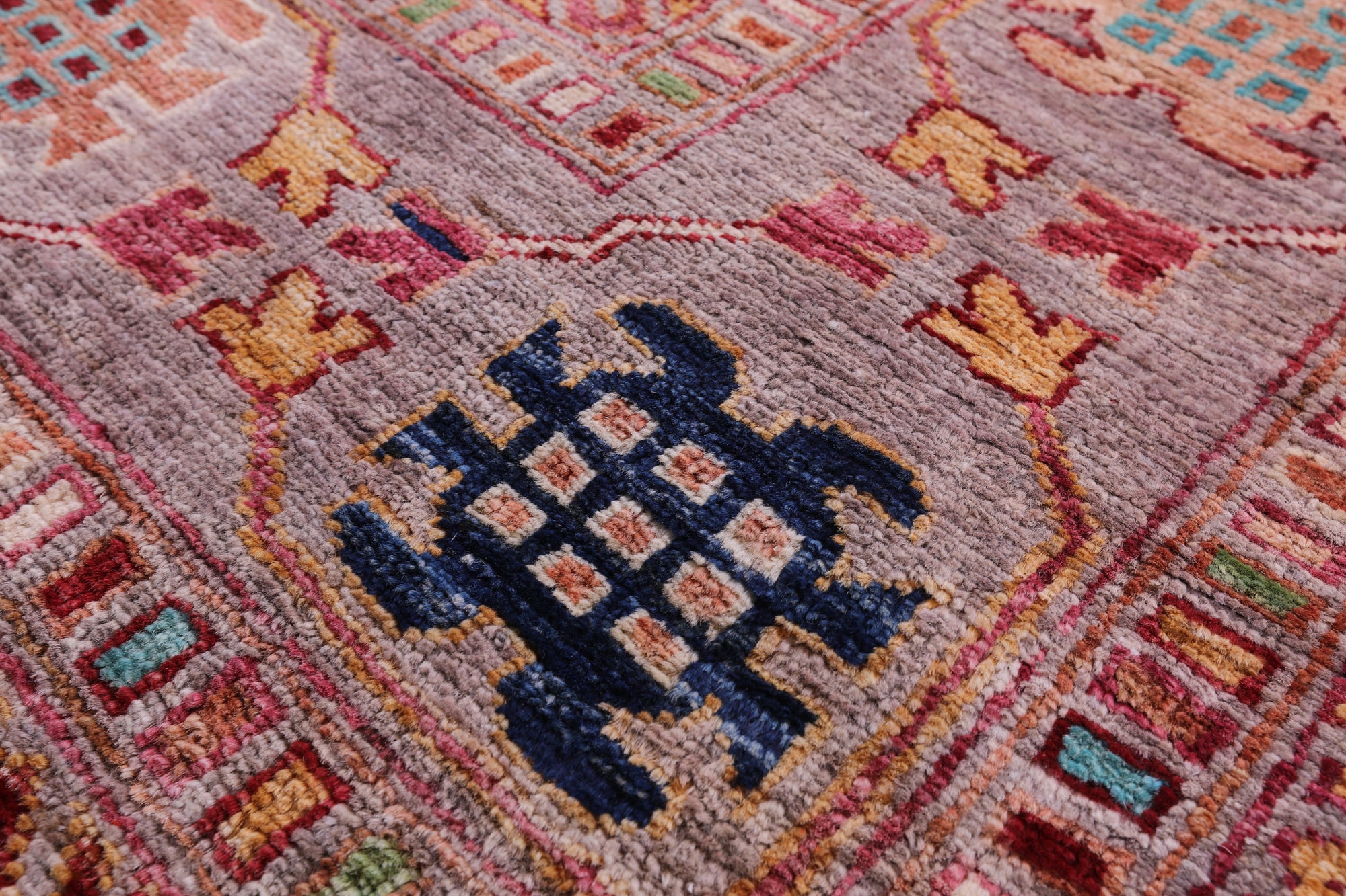 Turkmen Ersari Handmade Wool Rug - 8' 1" X 9' 6" - Golden Nile