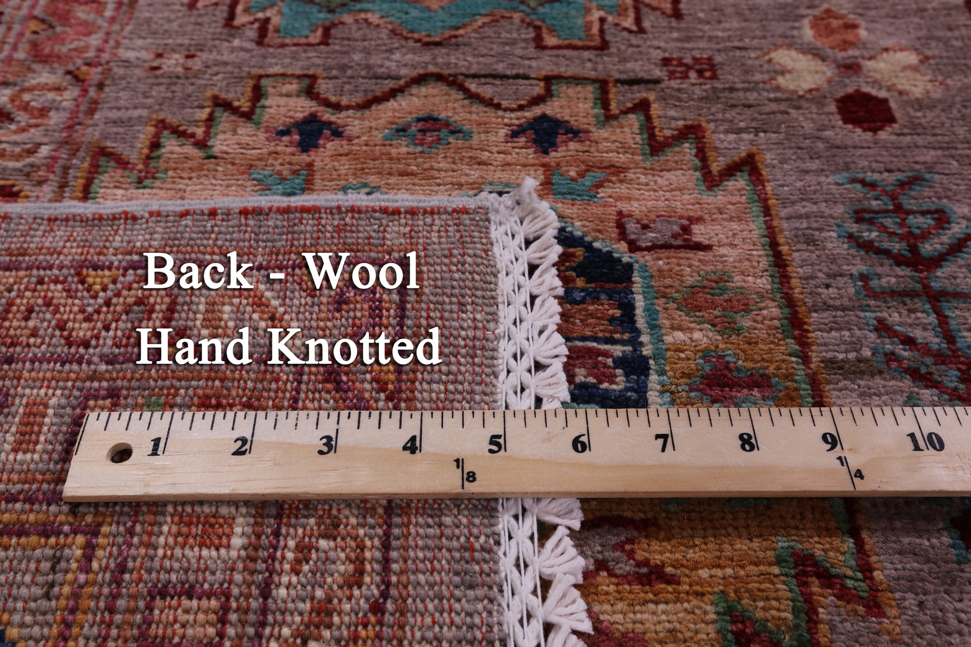 Turkmen Ersari Handmade Wool Rug - 8' 1" X 9' 6" - Golden Nile