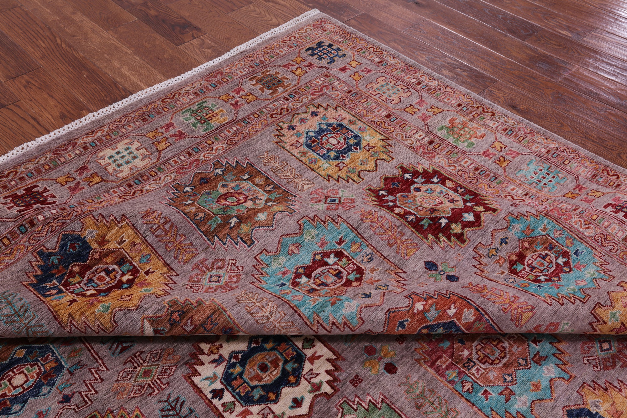 Turkmen Ersari Handmade Wool Rug - 8' 1" X 9' 6" - Golden Nile