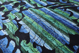 Black Square William Morris Rose Garden Handmade Wool Area Rug - 8' 1" X 8' 2" - Golden Nile