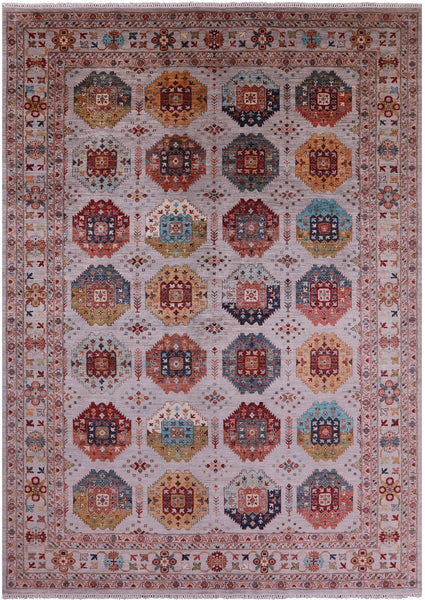 Turkmen Ersari Handmade Wool Rug - 9' 0" X 12' 5" - Golden Nile
