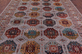 Turkmen Ersari Handmade Wool Rug - 9' 0" X 12' 5" - Golden Nile