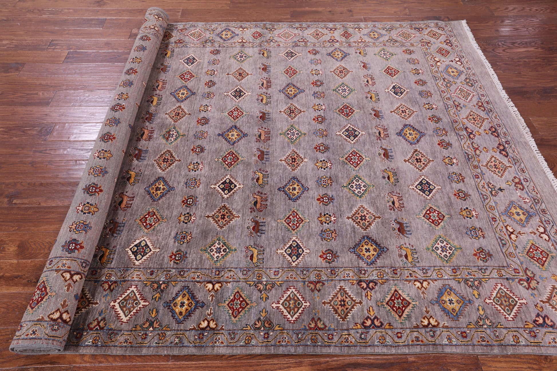 Tribal Persian Gabbeh Hand Knotted Wool Rug - 6' 10" X 9' 4" - Golden Nile