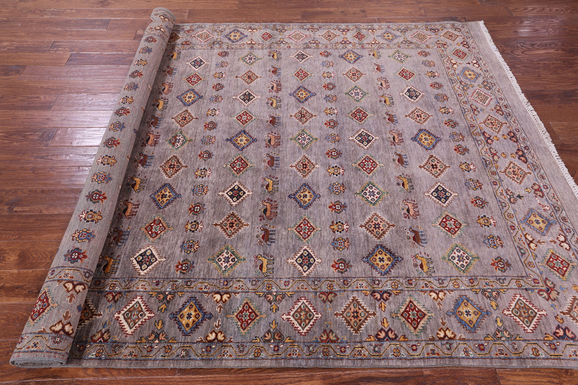 Tribal Persian Gabbeh Hand Knotted Wool Rug - 6' 10" X 9' 4" - Golden Nile