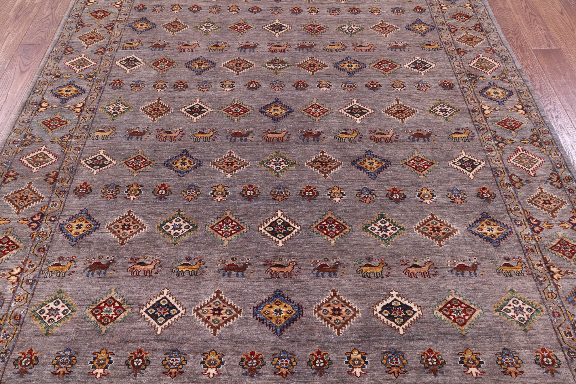 Tribal Persian Gabbeh Hand Knotted Wool Rug - 6' 10" X 9' 4" - Golden Nile