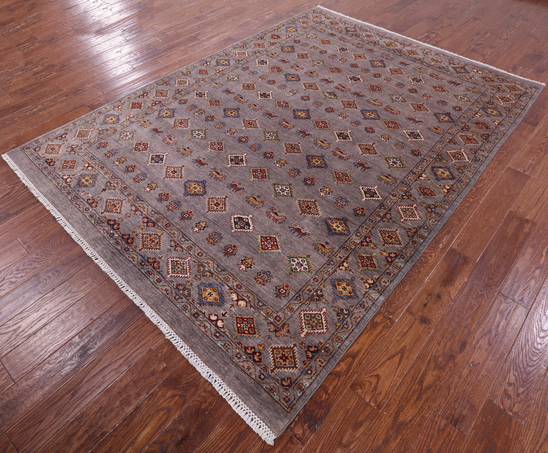 Tribal Persian Gabbeh Hand Knotted Wool Rug - 6' 10" X 9' 4" - Golden Nile
