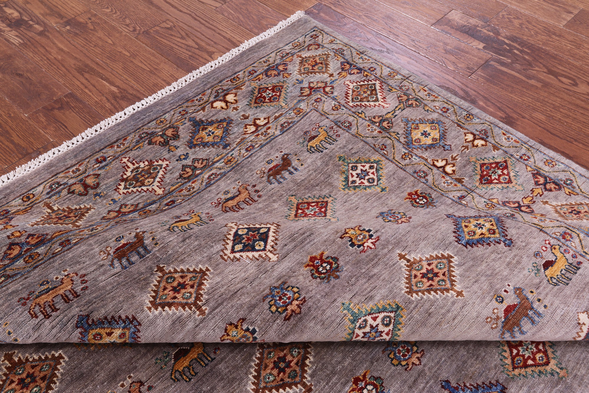Tribal Persian Gabbeh Hand Knotted Wool Rug - 6' 10" X 9' 4" - Golden Nile