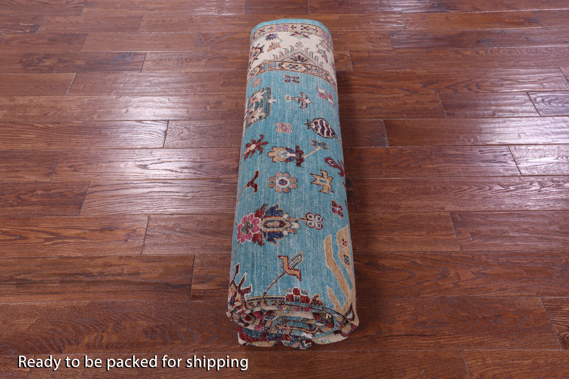 Blue Persian Fine Serapi Handmade Wool Rug - 6' 10" X 9' 10" - Golden Nile