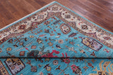 Blue Persian Fine Serapi Handmade Wool Rug - 6' 10" X 9' 10" - Golden Nile