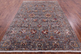 Grey Peshawar Hand Knotted Wool Rug - 6' 11" X 9' 7" - Golden Nile
