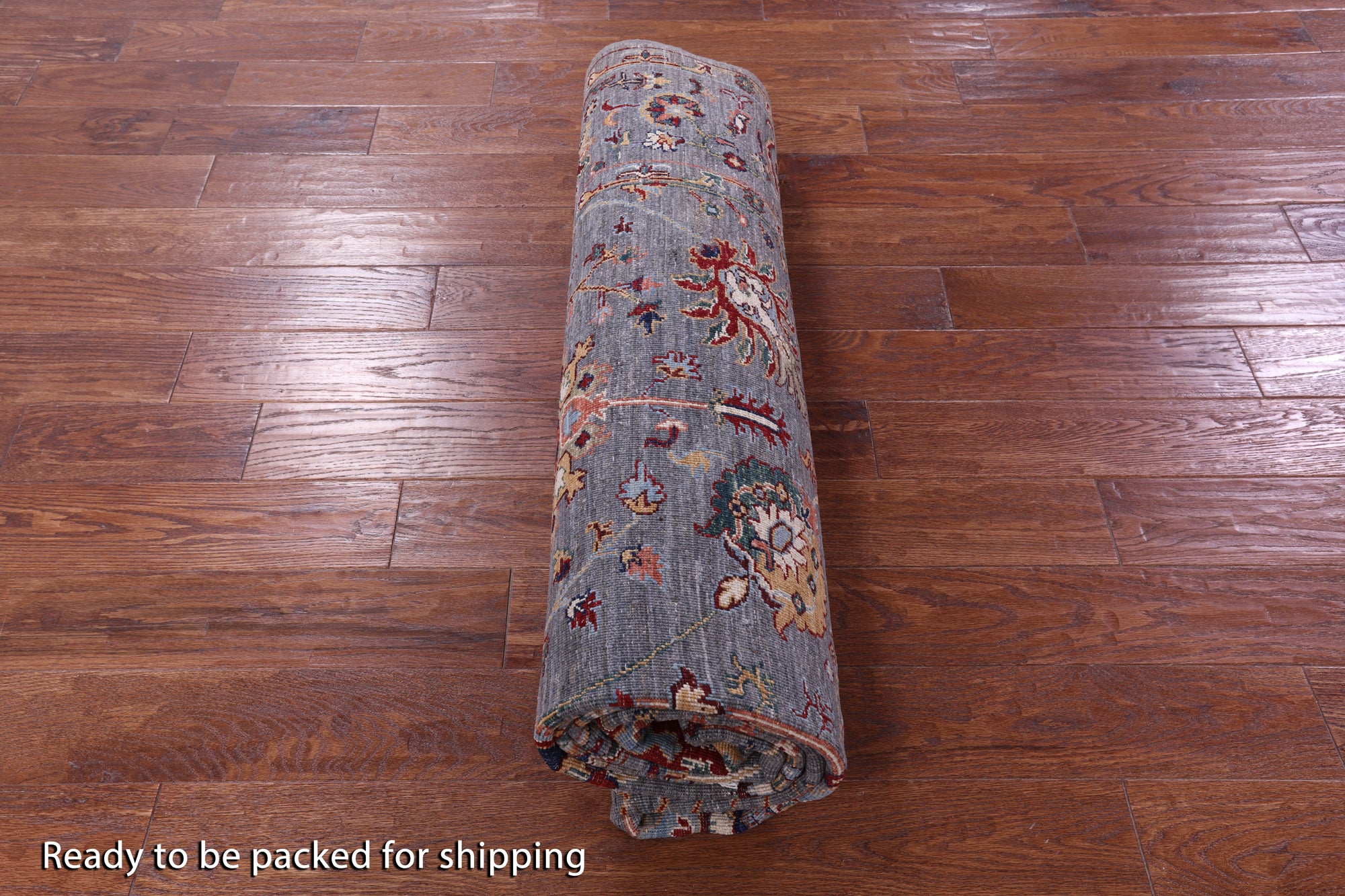 Grey Peshawar Hand Knotted Wool Rug - 6' 11" X 9' 7" - Golden Nile