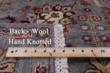 Grey Peshawar Hand Knotted Wool Rug - 6' 11" X 9' 7" - Golden Nile