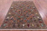 Turkmen Ersari Hand Knotted Wool Rug - 6' 3" X 9' 0" - Golden Nile