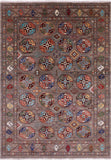 Turkmen Ersari Hand Knotted Wool Rug - 6' 3" X 9' 0" - Golden Nile