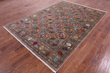 Turkmen Ersari Hand Knotted Wool Rug - 6' 3" X 9' 0" - Golden Nile