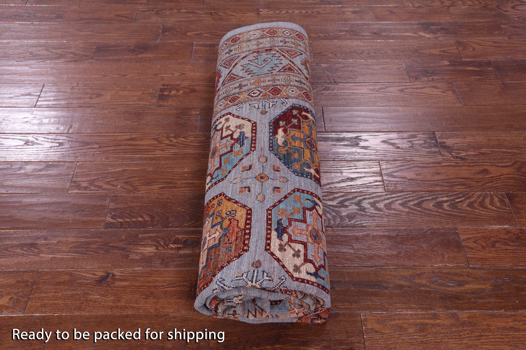Blue Turkmen Ersari Handmade Wool Rug - 6' 9" X 10' 0" - Golden Nile