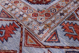 Blue Turkmen Ersari Handmade Wool Rug - 6' 9" X 10' 0" - Golden Nile