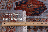 Blue Turkmen Ersari Handmade Wool Rug - 6' 9" X 10' 0" - Golden Nile