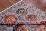 Blue Turkmen Ersari Handmade Wool Rug - 6' 8" X 9' 11" - Golden Nile