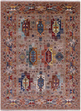 Persian Fine Serapi Hand Knotted Wool Rug - 6' 10" X 9' 6" - Golden Nile