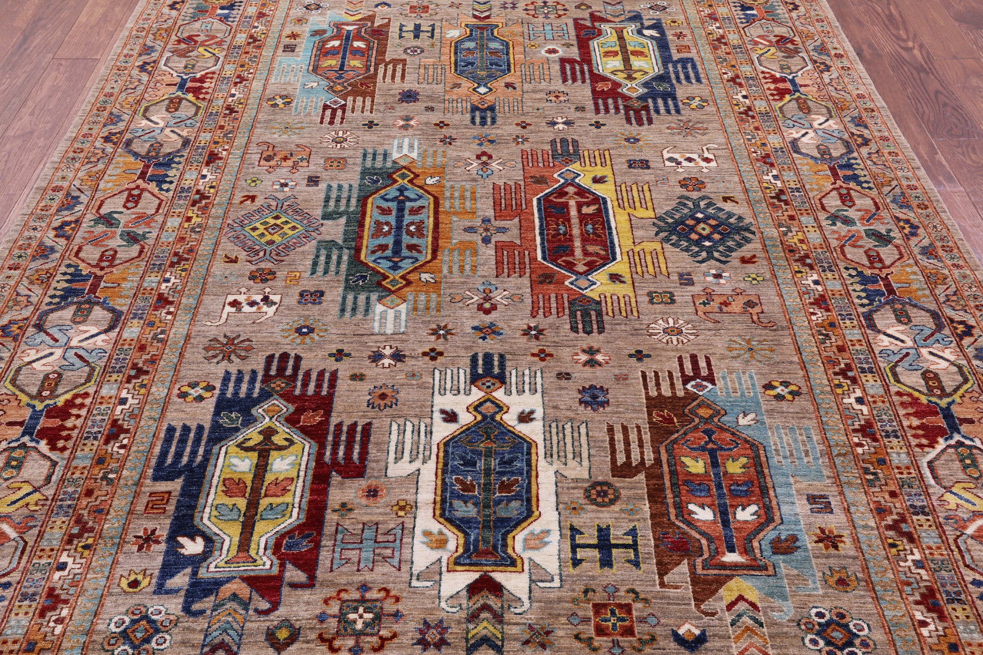 Persian Fine Serapi Hand Knotted Wool Rug - 6' 10" X 9' 6" - Golden Nile
