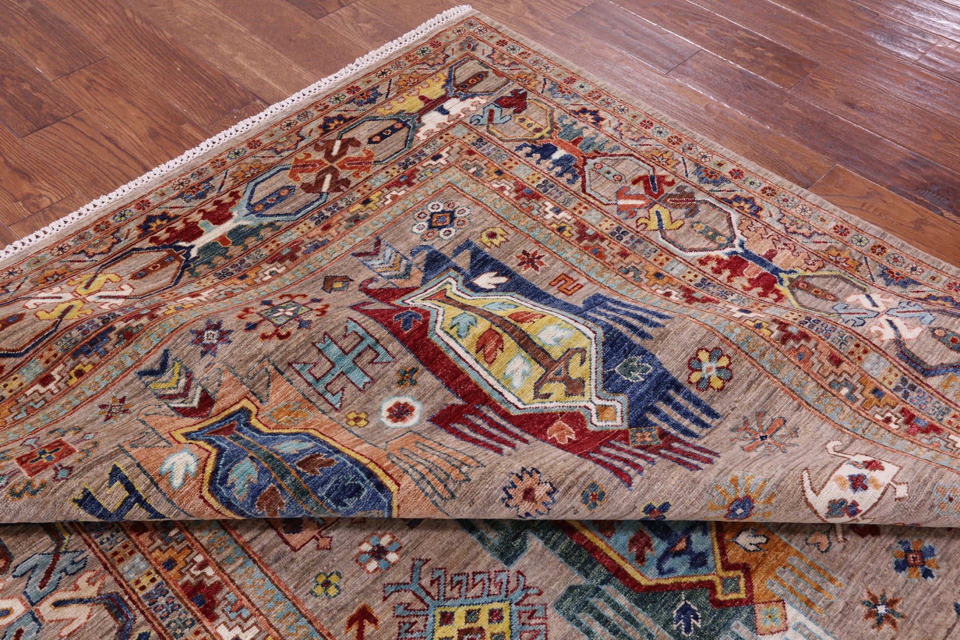 Persian Fine Serapi Hand Knotted Wool Rug - 6' 10" X 9' 6" - Golden Nile